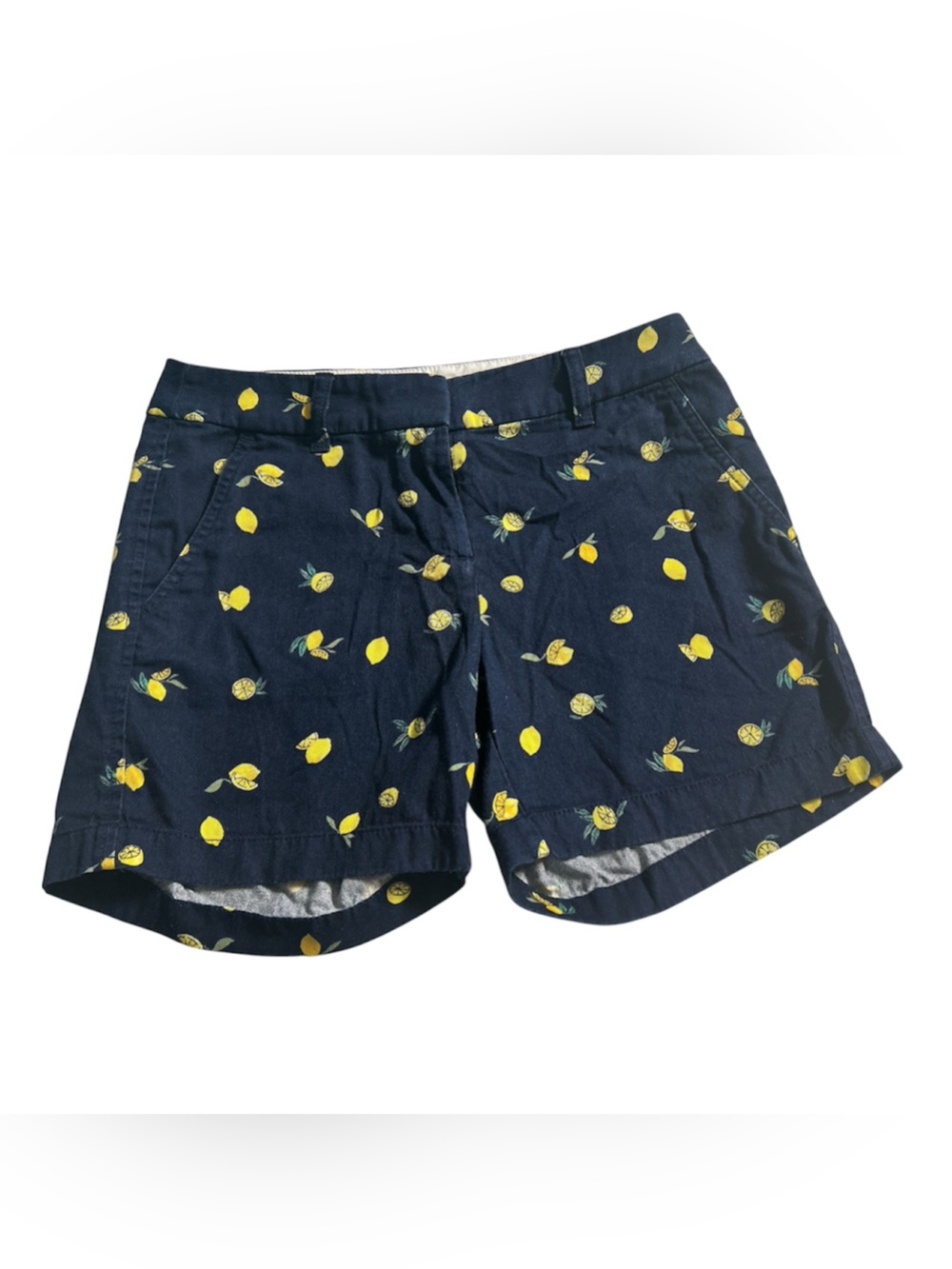 J. Crew Navy Shorts with Yellow Lemon Motif size 00